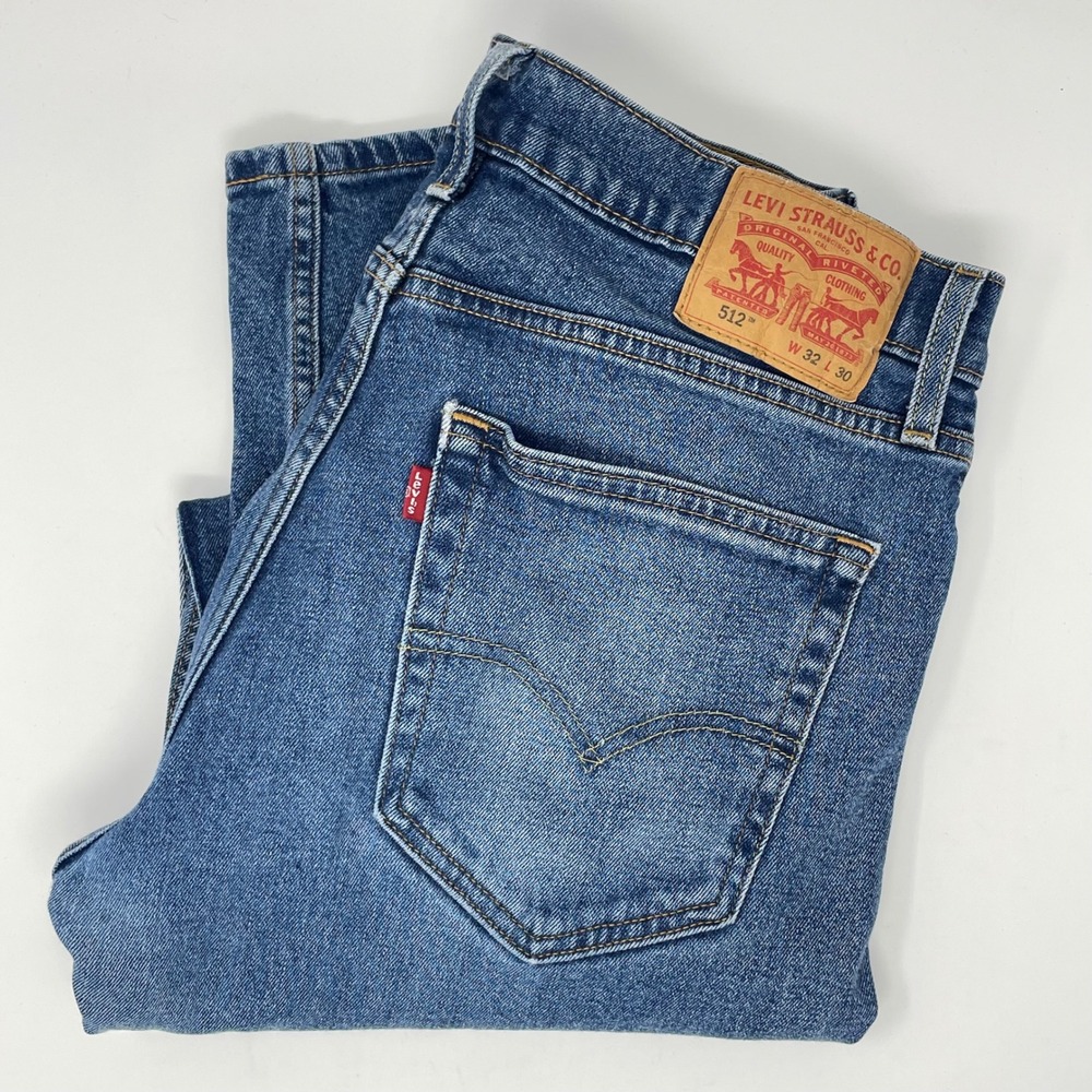 Levis 512 Slim Taper Jeans Mens 32x30 Medium Wash Blue Denim 28833-0111